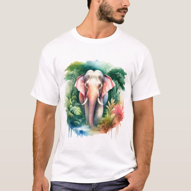 Camiseta Asian Elephant Watercolor REF65 - Watercolor (Anverso)