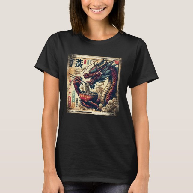 Camiseta Asian Graphics, Ramen Dragon Anime Vintage Japanes (Anverso)