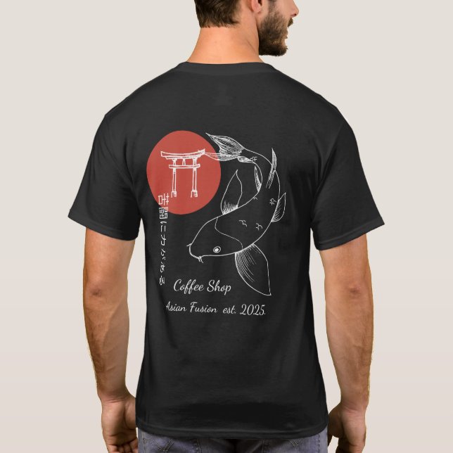 Camiseta Asian Inspired Koi Fish Personalized (Reverso)