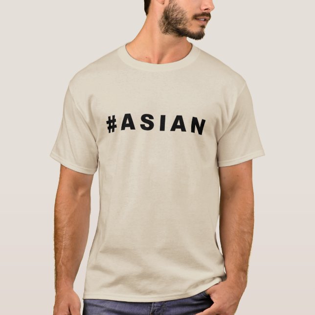 Camiseta asiático, asiático de hashtag (Anverso)
