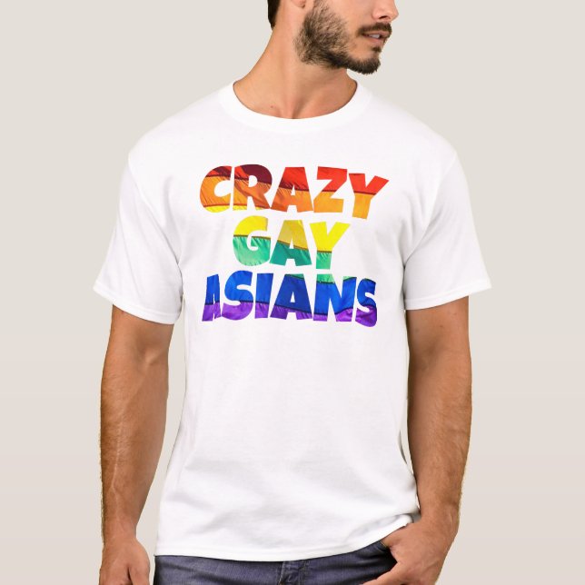 Camiseta Asiáticos gay locos - parodia de asiáticos ricos (Anverso)