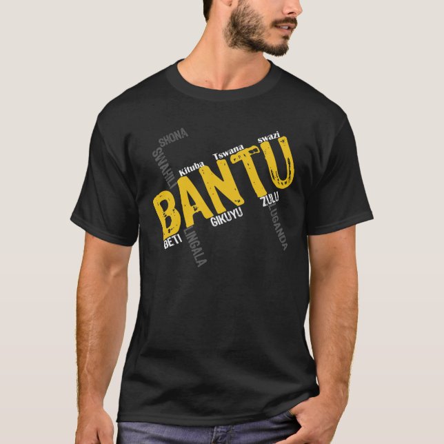 Camiseta Asiduo bantú-Negro (Anverso)