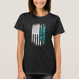 Camiseta Asistente Administrativo Con Bandera Estadounidens