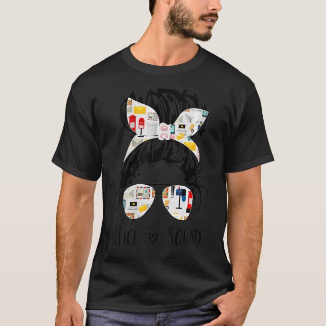 Camiseta Asistente Administrativo de Office Squad Messy Bun (Anverso)