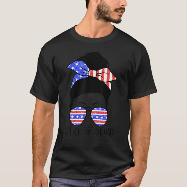 Camiseta Asistente Administrativo de Office Squad Messy Bun (Anverso)