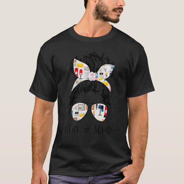 Camiseta Asistente Administrativo de Office Squad Messy Bun (Anverso)