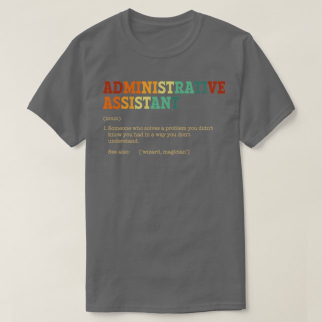 Camiseta asistente administrativo Definición administrativa (Diseño del anverso)