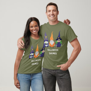 Camiseta Asistente Calabaza Bruja Halloween Gnomes Unisex