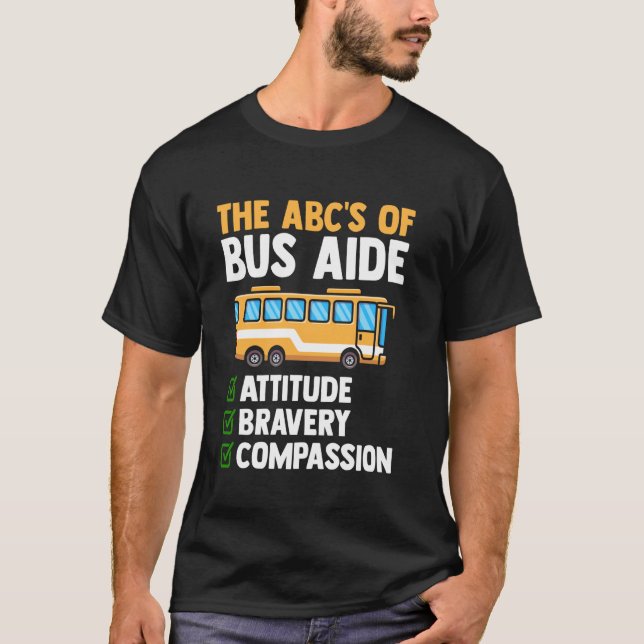 Camiseta Asistente de actitud de monitor de autobús valor c (Anverso)