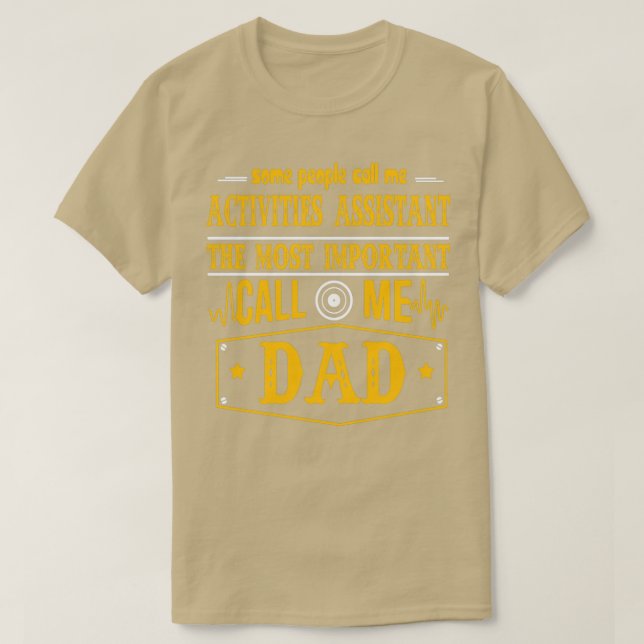 CAMISETA ASISTENTE DE ACTIVIDADES LLAME PAPÁ (Diseño del anverso)