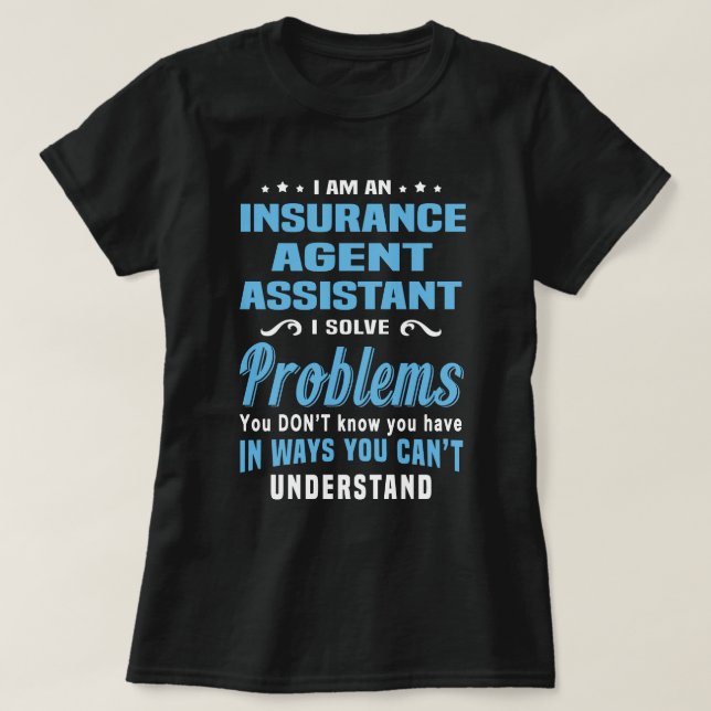 Camiseta Asistente de Agente de Seguros (Diseño del anverso)