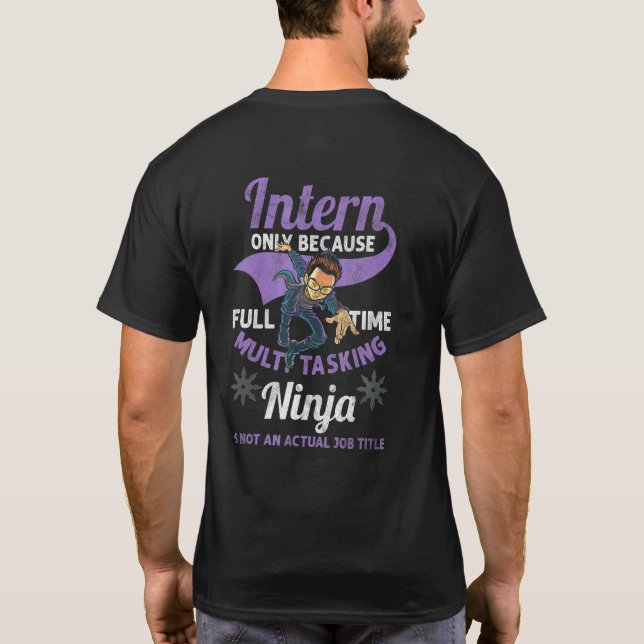 Camiseta Asistente de Aprendiz Pasante Ninja Interno (Reverso)