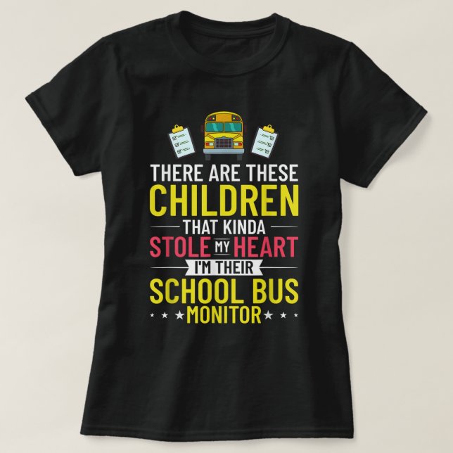 Camiseta Asistente de Auxiliar de Auxiliar de Autobús Escol (Diseño del anverso)