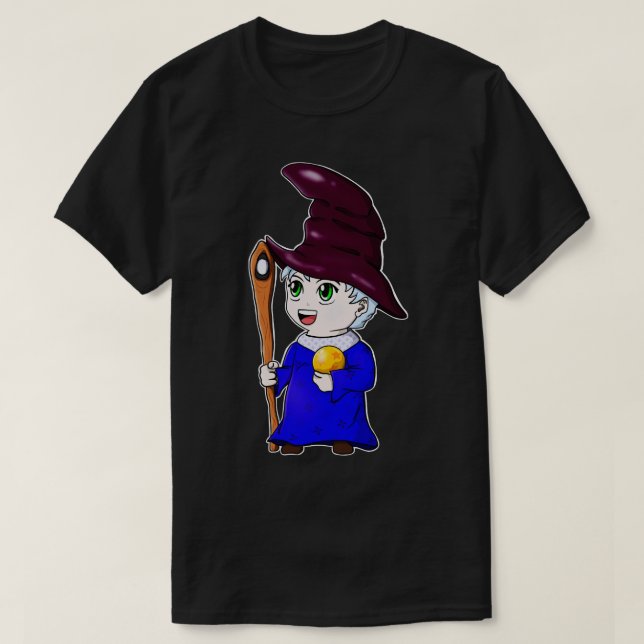 Camiseta Asistente de Chibi Carácter de mago de Cute (Diseño del anverso)