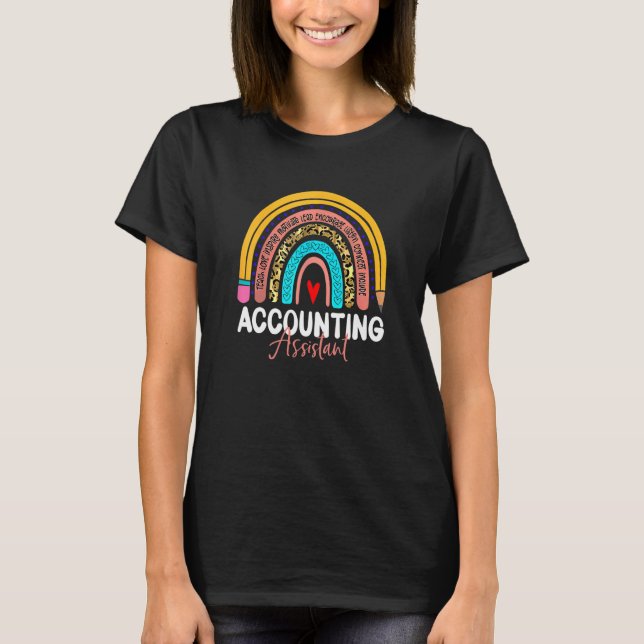 Camiseta Asistente de contabilidad Leopard Rainbow Accounti (Anverso)