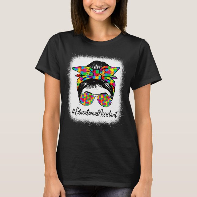 Camiseta Asistente de educación desordenada conciencia de a (Anverso)
