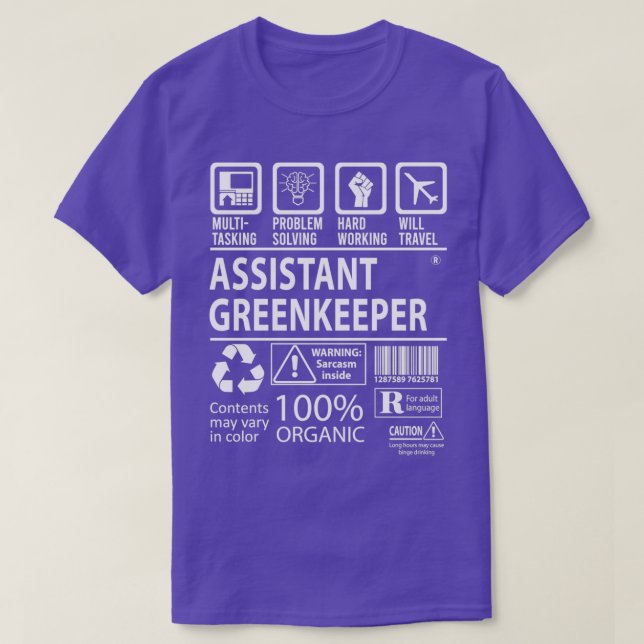 Camiseta Asistente de empleo certificado de multitexión de  (Diseño del anverso)