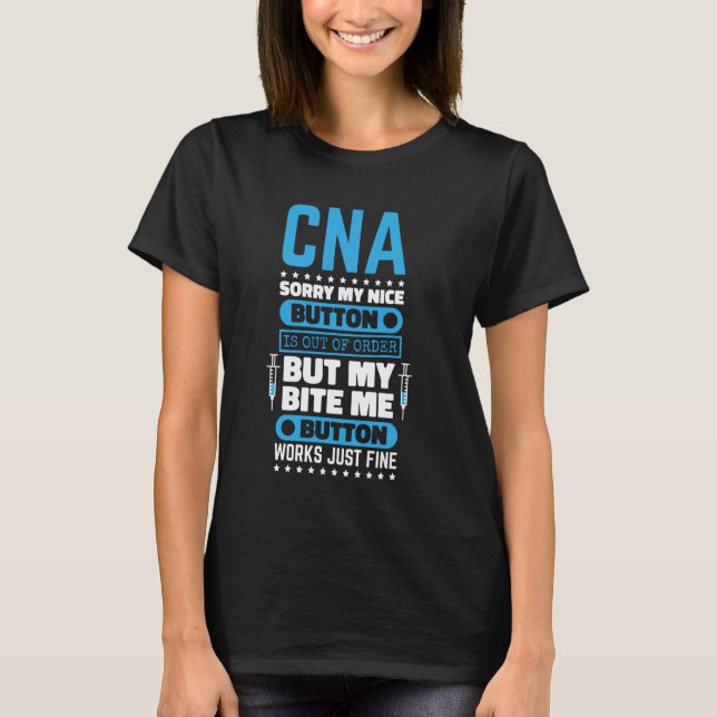 Camiseta Asistente de enfermería certificado CNA Bite Me Bu (Anverso)