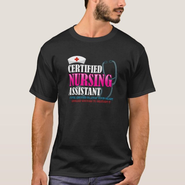 Camiseta Asistente de Enfermería certificado CNA Cute Sufic (Anverso)
