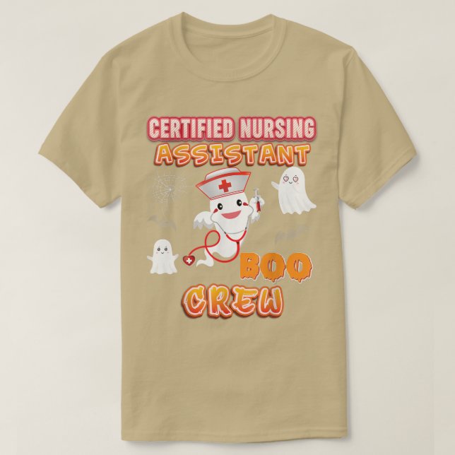 Camiseta Asistente de Enfermería certificado Enfermera Boo  (Diseño del anverso)
