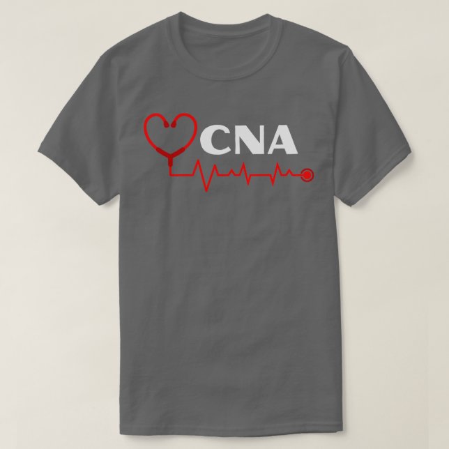 Camiseta Asistente de enfermería de CNA con latido cardiaco (Diseño del anverso)