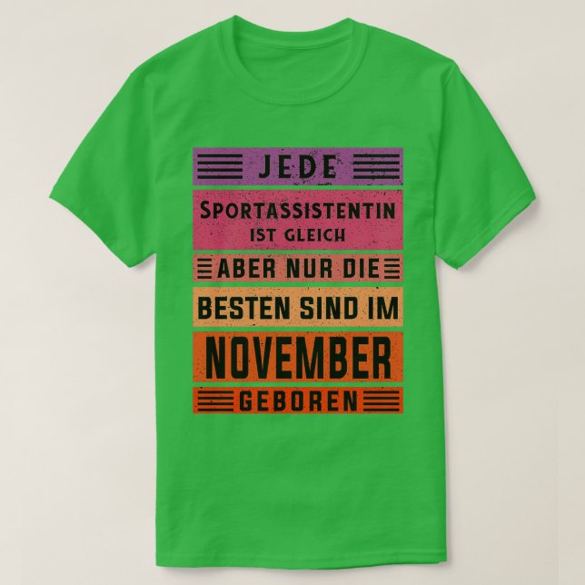 Camiseta Asistente de entrenador cumpleaños Noviembre nacer (Diseño del anverso)