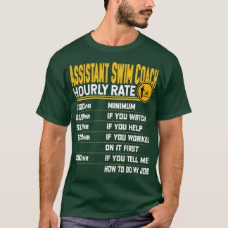 Camiseta Asistente De Entrenador De Natación Con Tarifa Hor