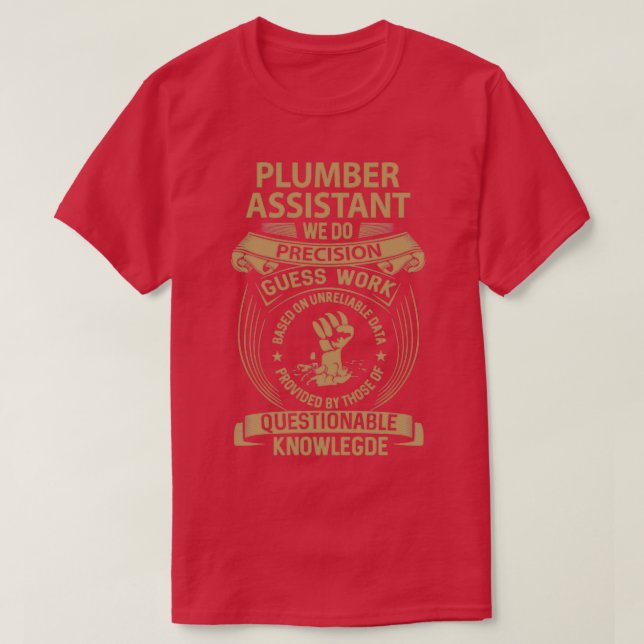 Camiseta Asistente de fontanería (Diseño del anverso)