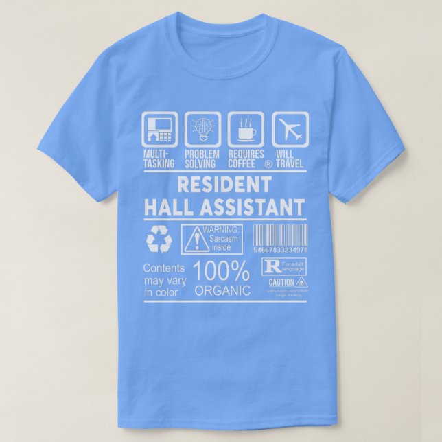 Camiseta ASISTENTE DE HALL RESIDENTE NICE DISEÑN 2017 Class (Diseño del anverso)
