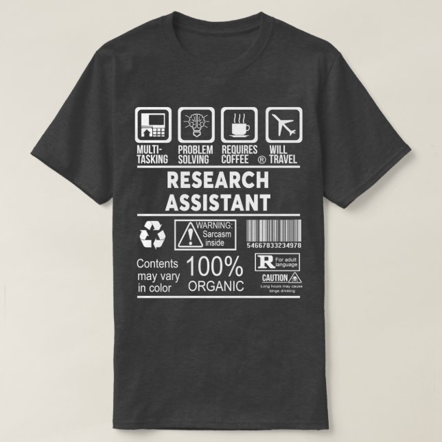 CAMISETA ASISTENTE DE INVESTIGACIÓN NICE DISEÑN 2017 3 (Diseño del anverso)