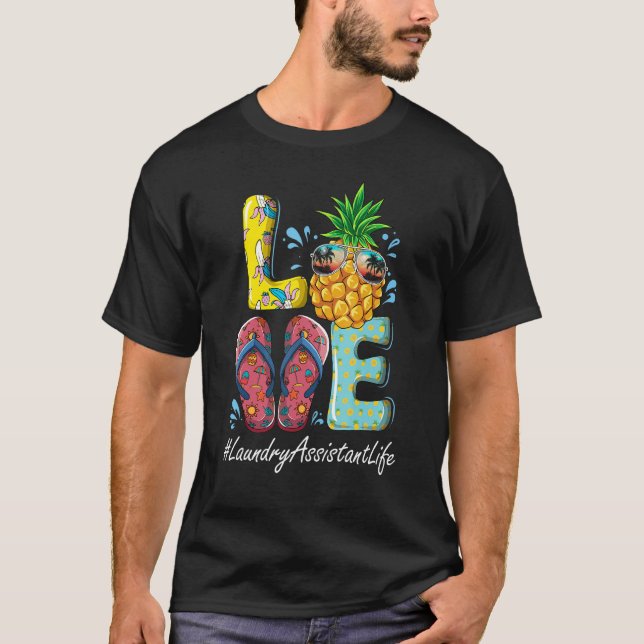 Camiseta Asistente de lavandería Hola Summer Happy Day Scho (Anverso)