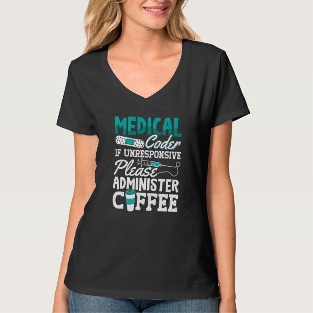 Camiseta Asistente de programación de Coffee Coding Icd Cod (Anverso)