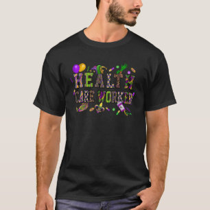Camiseta asistente de salud Mardi Gras Leopard Festival Par