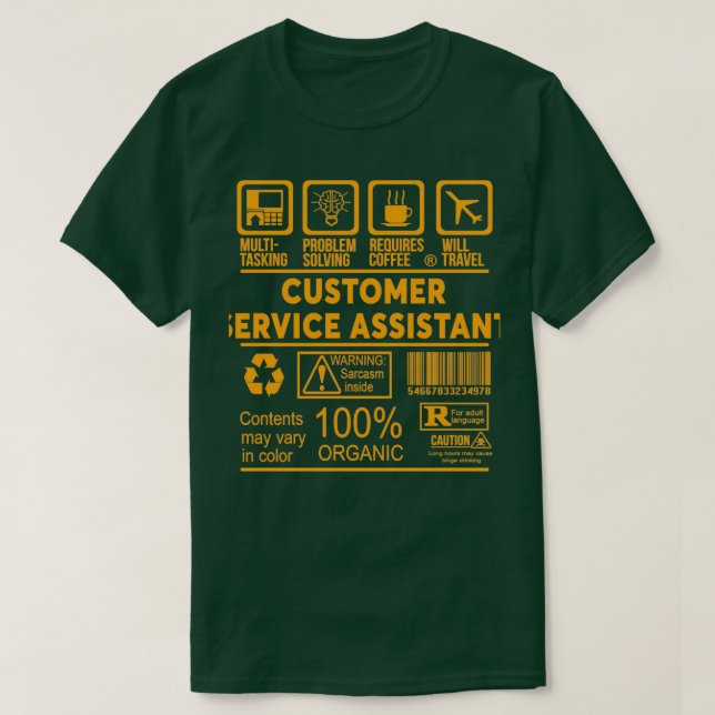 CAMISETA ASISTENTE DE SERVICIO AL CLIENTE NICE DISEÑN 2017 (Diseño del anverso)