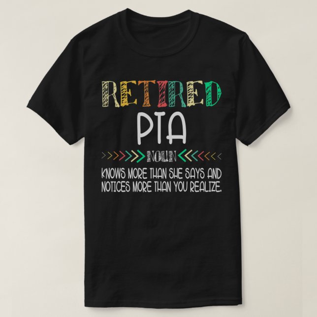 Camiseta Asistente de Terapia Física Retirada de la PTA (Diseño del anverso)
