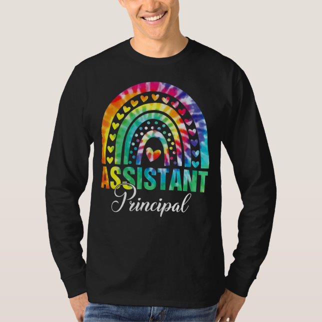 Camiseta Asistente del Arcoiris de Tie Dye de vuelta a T (Anverso)