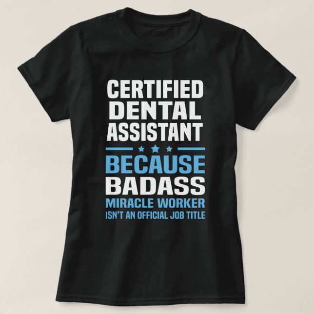 Camiseta Asistente Dental Certificado (Diseño del anverso)