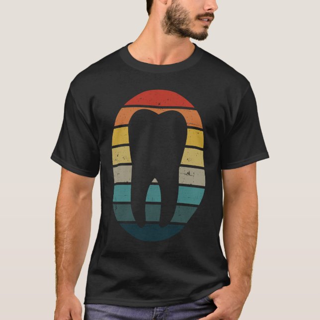 Camiseta Asistente Dental Dentista Vintage Diente Sol (Anverso)