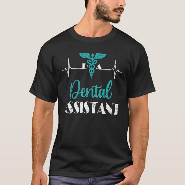 Camiseta Asistente Dental Latido Ekg Asistente Rda Denti (Anverso)