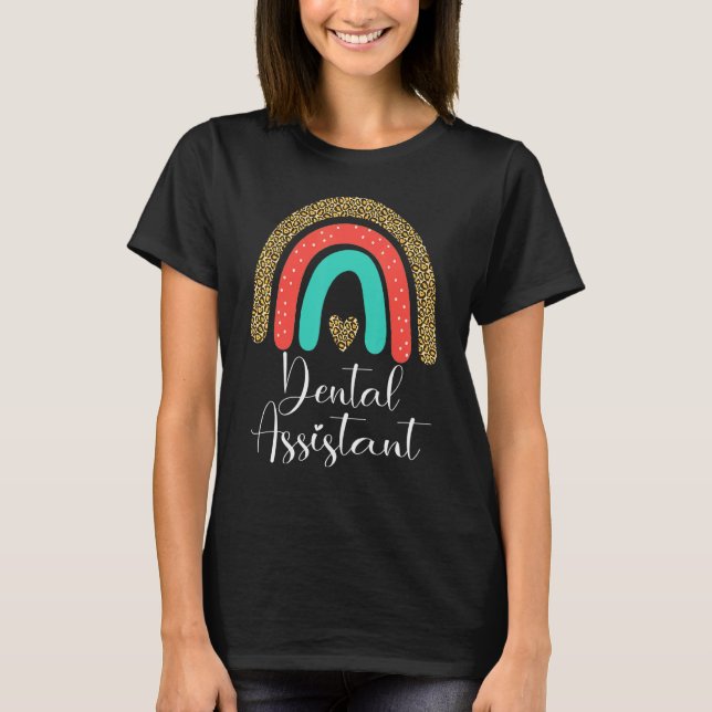 Camiseta Asistente Dental Leopardo Asistente Rda Dentista (Anverso)