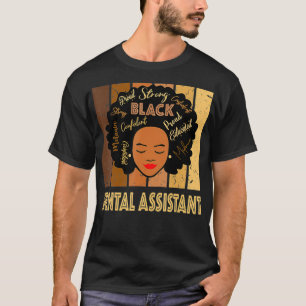 Camiseta Asistente Dental Negro Sólido Afro América