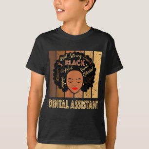 Camiseta Asistente Dental Negro Sólido Afro América