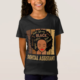 Camiseta Asistente Dental Negro Sólido Afro América