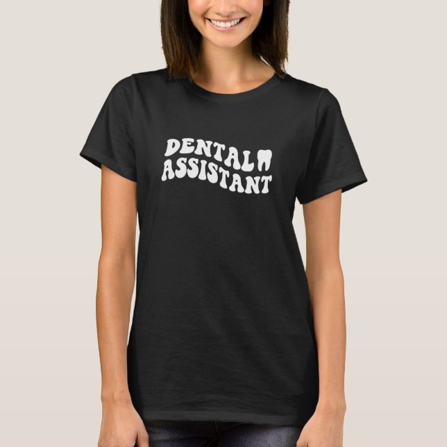 Camiseta Asistente Dental Retro Groovy Da (Anverso)