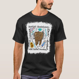 Camiseta Asistente dental Tipografía Leopardo Teeth Dental 