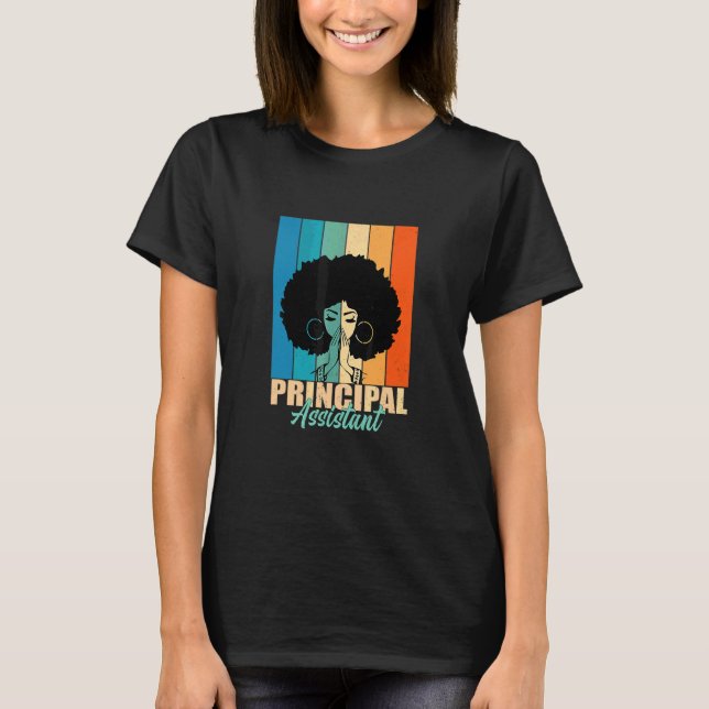 Camiseta Asistente Director Afro Título de Empleo Trabajado (Anverso)
