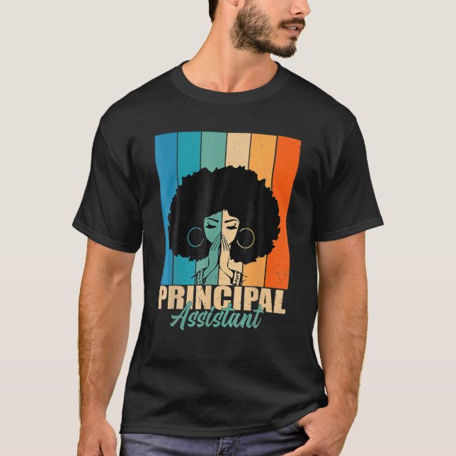 Camiseta Asistente Director Afro Título de Empleo Trabajado (Anverso)