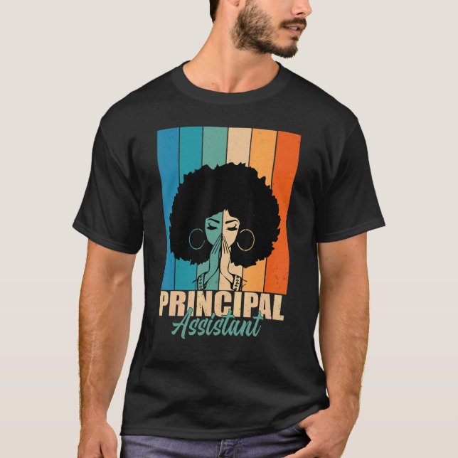 Camiseta Asistente Director Afro Título de Empleo Trabajado (Anverso)