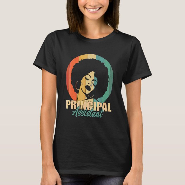 Camiseta Asistente Director Afro Título de Empleo Trabajado (Anverso)