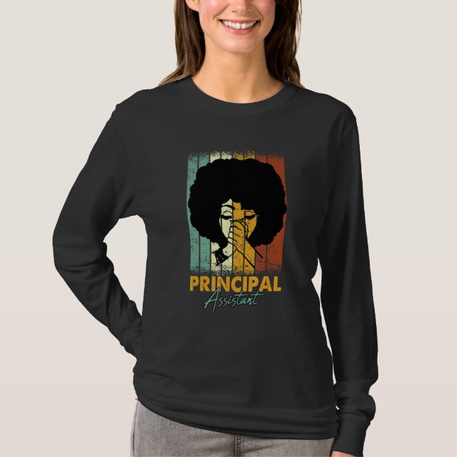 Camiseta Asistente Director Afro Título de Empleo Trabajado (Anverso)